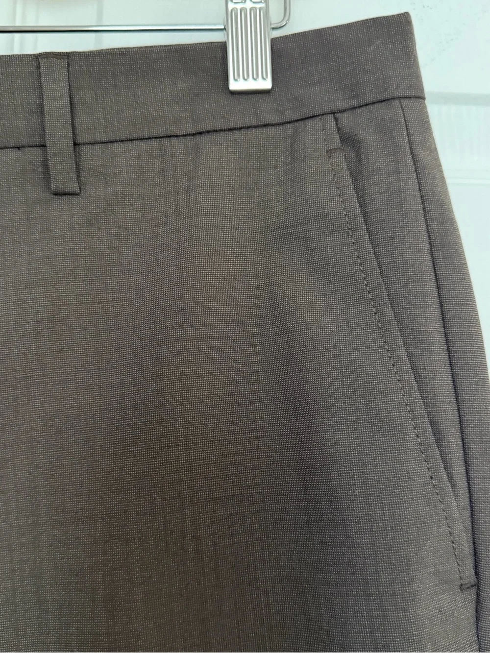 J. Crew Men's Dark Brown Dress Trousers Wool Blend